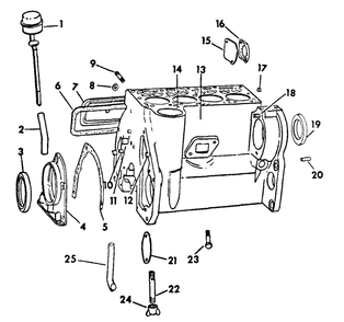 Crankcase And Related Parts Diagram and Parts List for CUB185  Cub Cadet Lawn Tractor